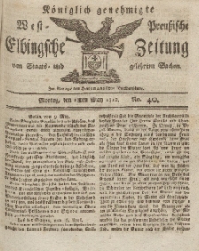 Elbingsche Zeitung, No. 40 Montag, 18 Mai 1812