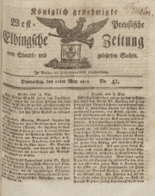 Elbingsche Zeitung, No. 41 Donnerstag, 21 Mai 1812