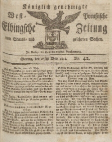 Elbingsche Zeitung, No. 42 Montag, 25 Mai 1812