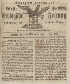 Elbingsche Zeitung, No. 76 Montag, 21 September 1812