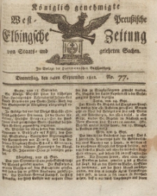 Elbingsche Zeitung, No. 77 Donnerstag, 24 September 1812
