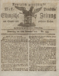 Elbingsche Zeitung, No. 93 Donnerstag, 19 November 1812