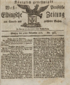 Elbingsche Zeitung, No. 96 Montag, 30 November 1812