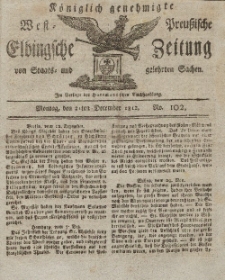 Elbingsche Zeitung, No. 102 Montag, 21 Dezember 1812