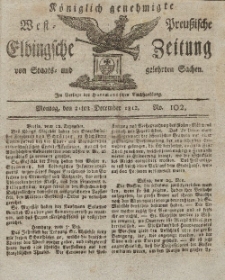 Elbingsche Zeitung, No. 102 Montag, 21 Dezember 1812