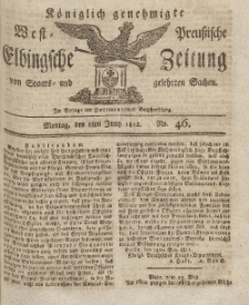 Elbingsche Zeitung, No. 46 Montag, 8 Juni 1812