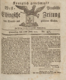 Elbingsche Zeitung, No. 47 Donnerstag, 11 Juni 1812