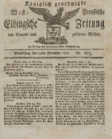 Elbingsche Zeitung, No. 103 Donnerstag, 24 Dezember 1812