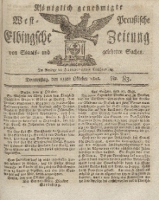 Elbingsche Zeitung, No. 83 Donnerstag, 15 Oktober 1812