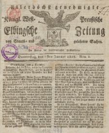 Elbingsche Zeitung, No. 1 Donnerstag, 1 Januar 1818
