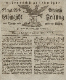 Elbingsche Zeitung, No. 6 Montag, 19 Januar 1818