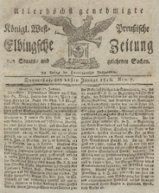 Elbingsche Zeitung, No. 7 Donnerstag, 22 Januar 1818
