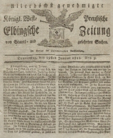 Elbingsche Zeitung, No. 9 Donnerstag, 29 Januar 1818