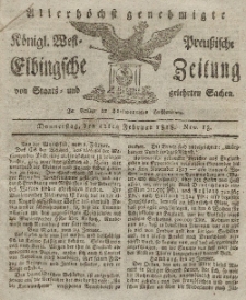 Elbingsche Zeitung, No. 13 Donnerstag, 12 Februar 1818