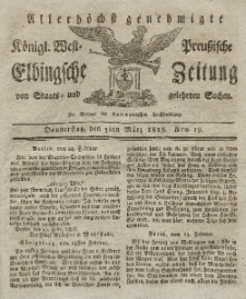 Elbingsche Zeitung, No. 19 Donnerstag, 5 März 1818