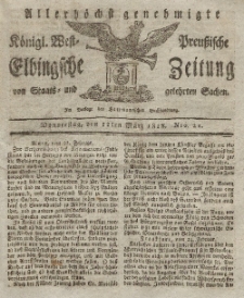 Elbingsche Zeitung, No. 21 Donnerstag, 12 März 1818