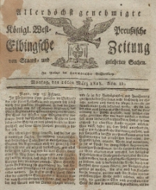 Elbingsche Zeitung, No. 22 Montag, 16 März 1818