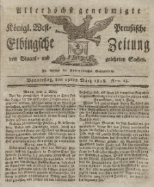 Elbingsche Zeitung, No. 23 Donnerstag, 19 März 1818