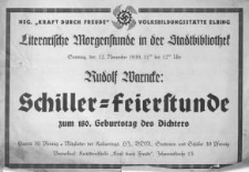 Schiller-Feierstunde zum 180. Geburstag des Dichters