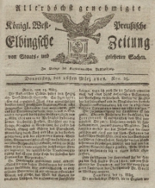 Elbingsche Zeitung, No. 25 Donnerstag, 26 März 1818
