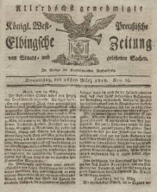 Elbingsche Zeitung, No. 25 Donnerstag, 26 März 1818