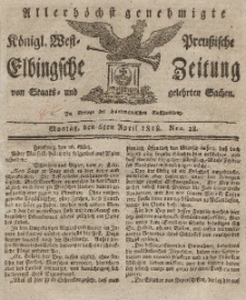 Elbingsche Zeitung, No. 28 Montag, 6 April 1818