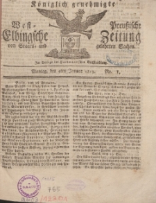 Elbingsche Zeitung, No. 1 Montag , 4 Januar 1813
