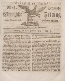 Elbingsche Zeitung, No. 3 Montag , 11 Januar 1813