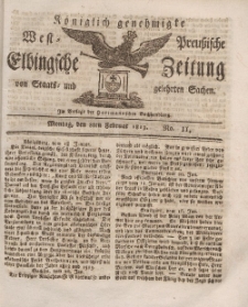 Elbingsche Zeitung, No. 11 Montag, 8 Februar 1813