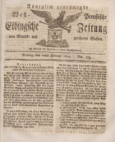 Elbingsche Zeitung, No. 15 Montag, 22 Februar 1813
