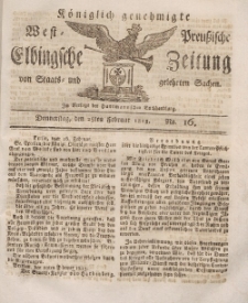 Elbingsche Zeitung, No. 16 Donnerstag, 25 Februar 1813