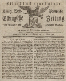 Elbingsche Zeitung, No. 30 Montag, 13 April 1818