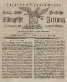 Elbingsche Zeitung, No. 31 Donnerstag, 16 April 1818