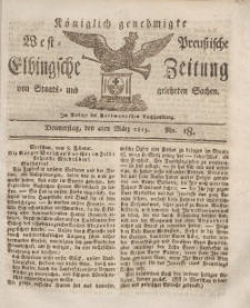 Elbingsche Zeitung, No. 18 Donnerstag, 4 März 1813