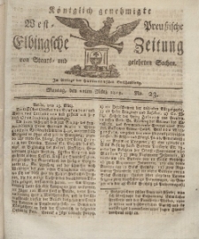 Elbingsche Zeitung, No. 23 Montag, 22 März 1813