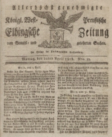Elbingsche Zeitung, No. 32 Montag, 20 April 1818