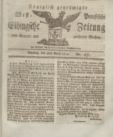 Elbingsche Zeitung, No. 27 Montag, 5 April 1813