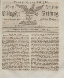 Elbingsche Zeitung, No. 31 Montag, 19 April 1813