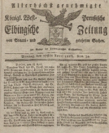 Elbingsche Zeitung, No. 34 Montag, 27 April 1818