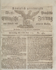 Elbingsche Zeitung, No. 42 Donnerstag, 27 Mai 1813