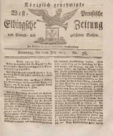 Elbingsche Zeitung, No. 58 Donnerstag, 22 Juli 1813