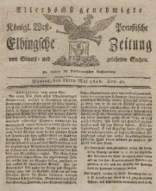 Elbingsche Zeitung, No. 40 Montag, 18 Mai 1818