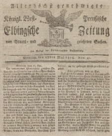 Elbingsche Zeitung, No. 42 Montag, 25 Mai 1818