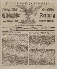 Elbingsche Zeitung, No. 41 Donnerstag, 21 Mai 1818