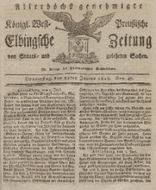 Elbingsche Zeitung, No. 47 Donnerstag, 11 Juni 1818