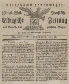 Elbingsche Zeitung, No. 48 Montag, 15 Juni 1818