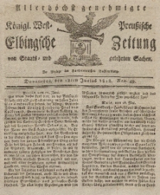 Elbingsche Zeitung, No. 49 Donnerstag, 18 Juni 1818