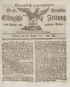 Elbingsche Zeitung, No. 61 Montag, 2 August 1813