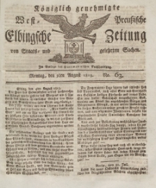 Elbingsche Zeitung, No. 63 Montag, 9 August 1813