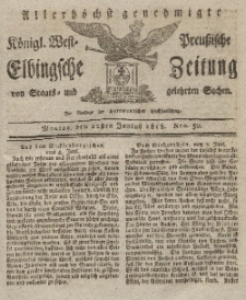 Elbingsche Zeitung, No. 50 Montag, 22 Juni 1818